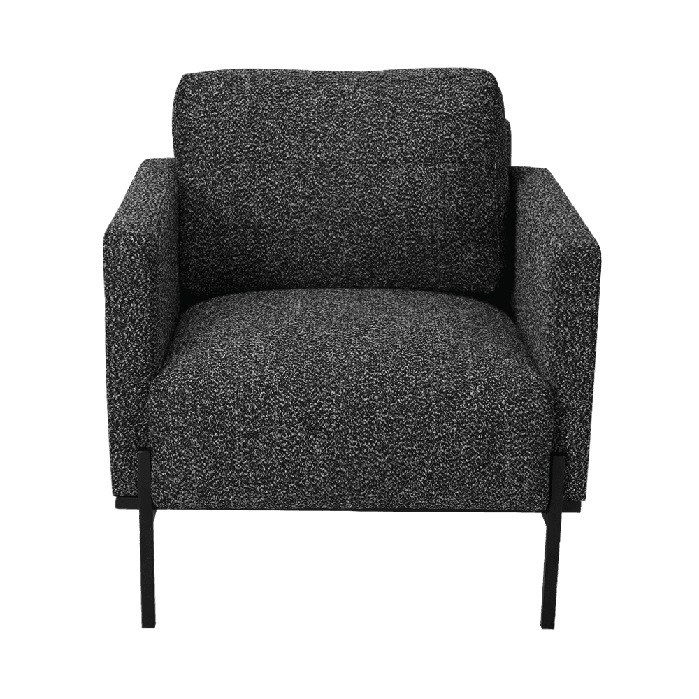 Kursi lounge abu -abu dengan sandaran tangan