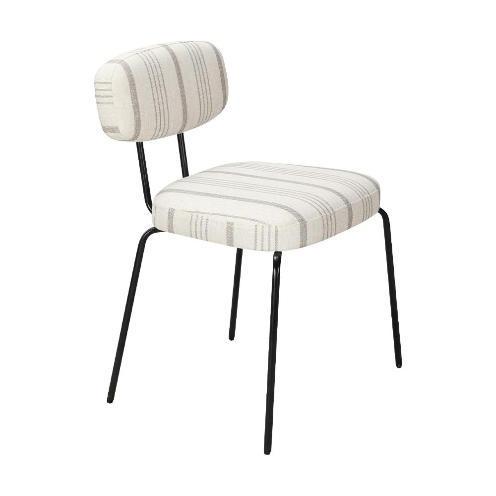 Kursi makan logam modern putih