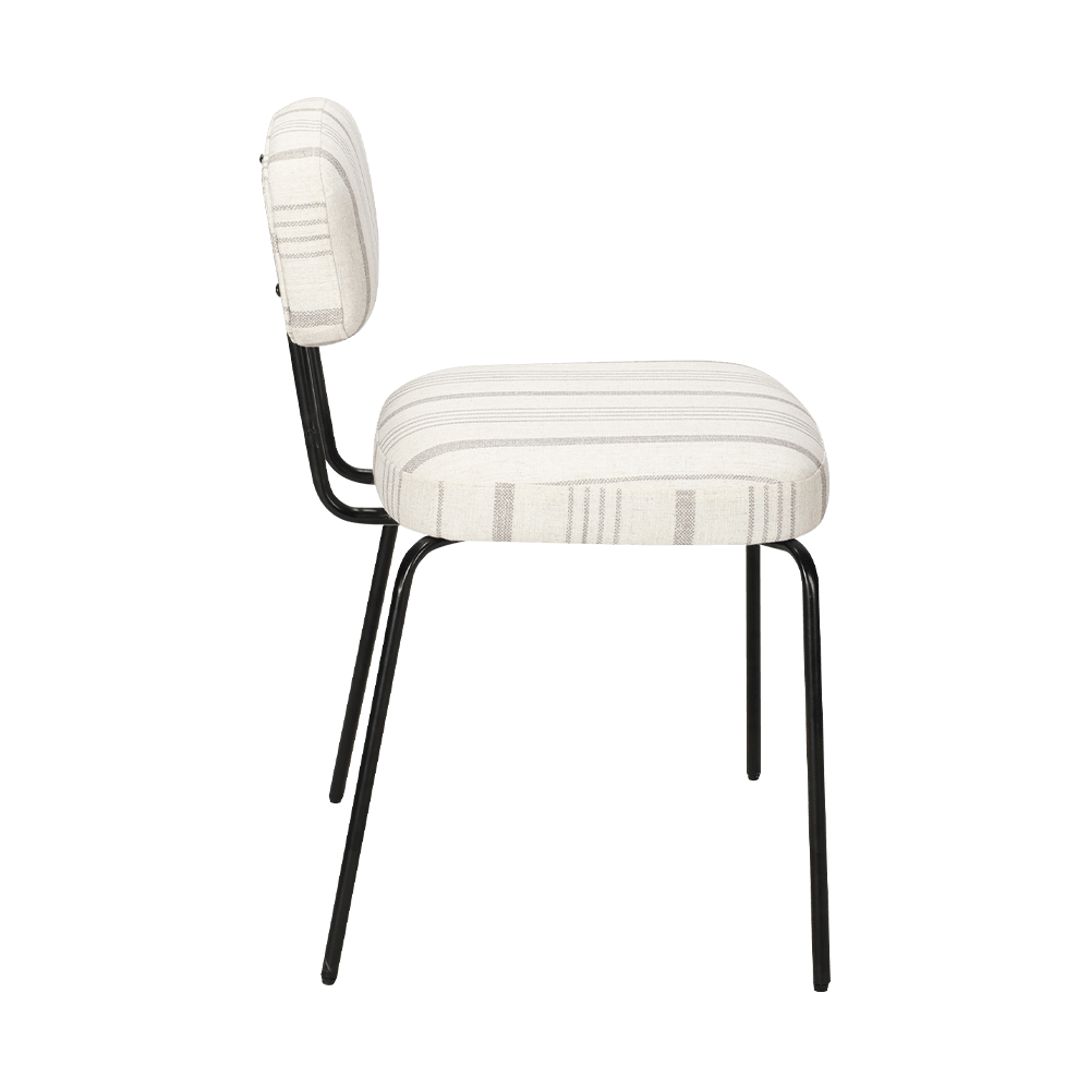 Kursi makan logam modern putih