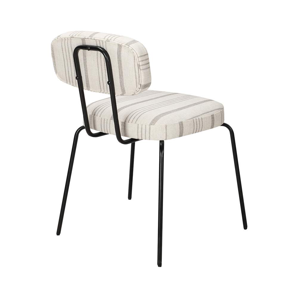 Kursi makan logam modern putih