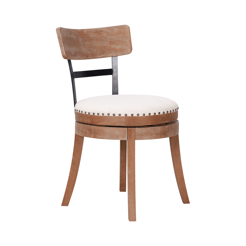 Kursi Makan Kayu Solid Bantal Bulat