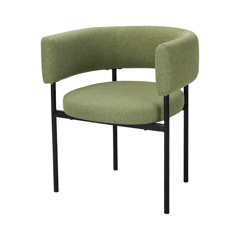 Kursi makan kaki logam hijau asam