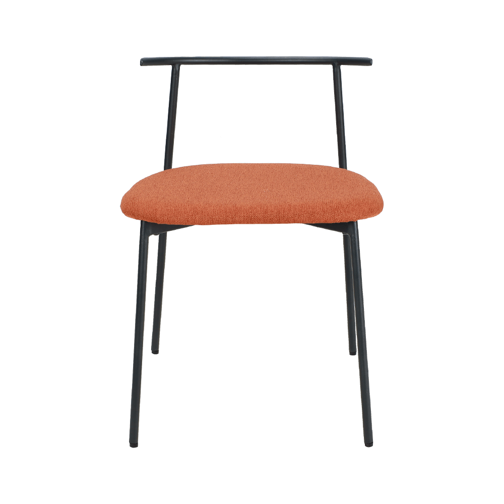Kursi makan kaki logam melengkung oranye