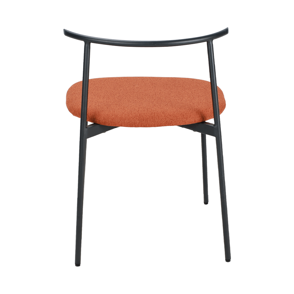 Kursi makan kaki logam melengkung oranye